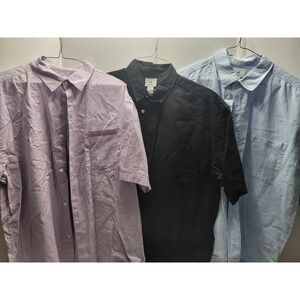 Lot Of 3 H&M Mens Size Large Button Down Short Sleeve Shirts